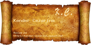 Kender Cezarina névjegykártya